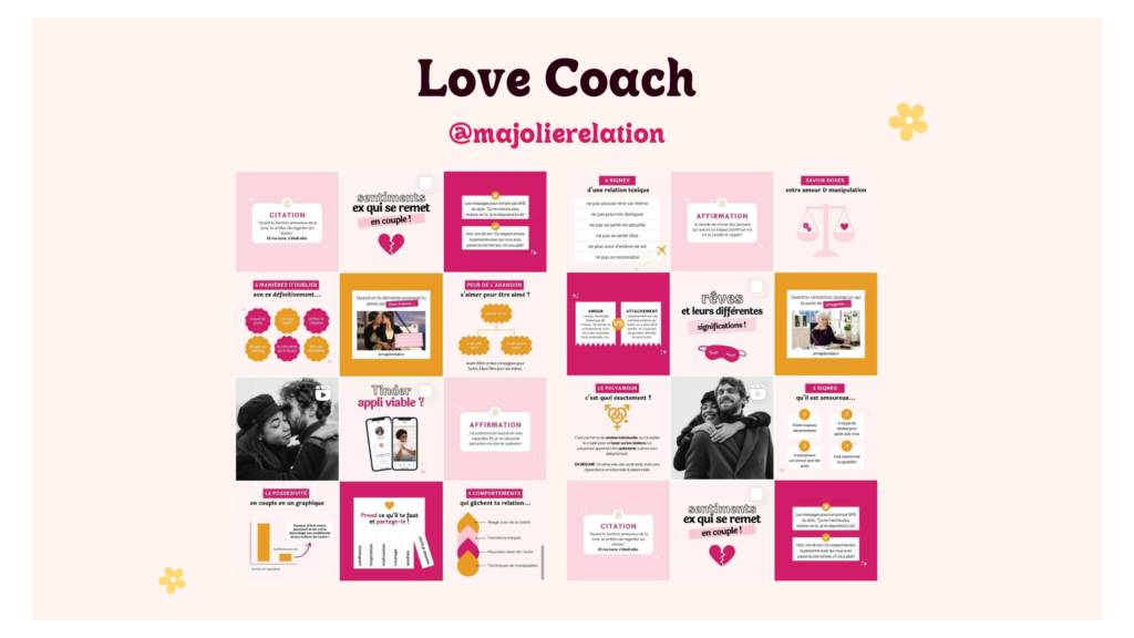 Portfolio love coach - Community Manager Instagram