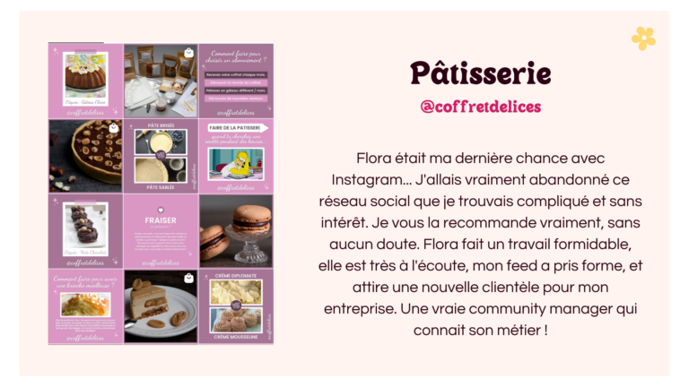 Portfolio pâtisserie - Community Manager Instagram